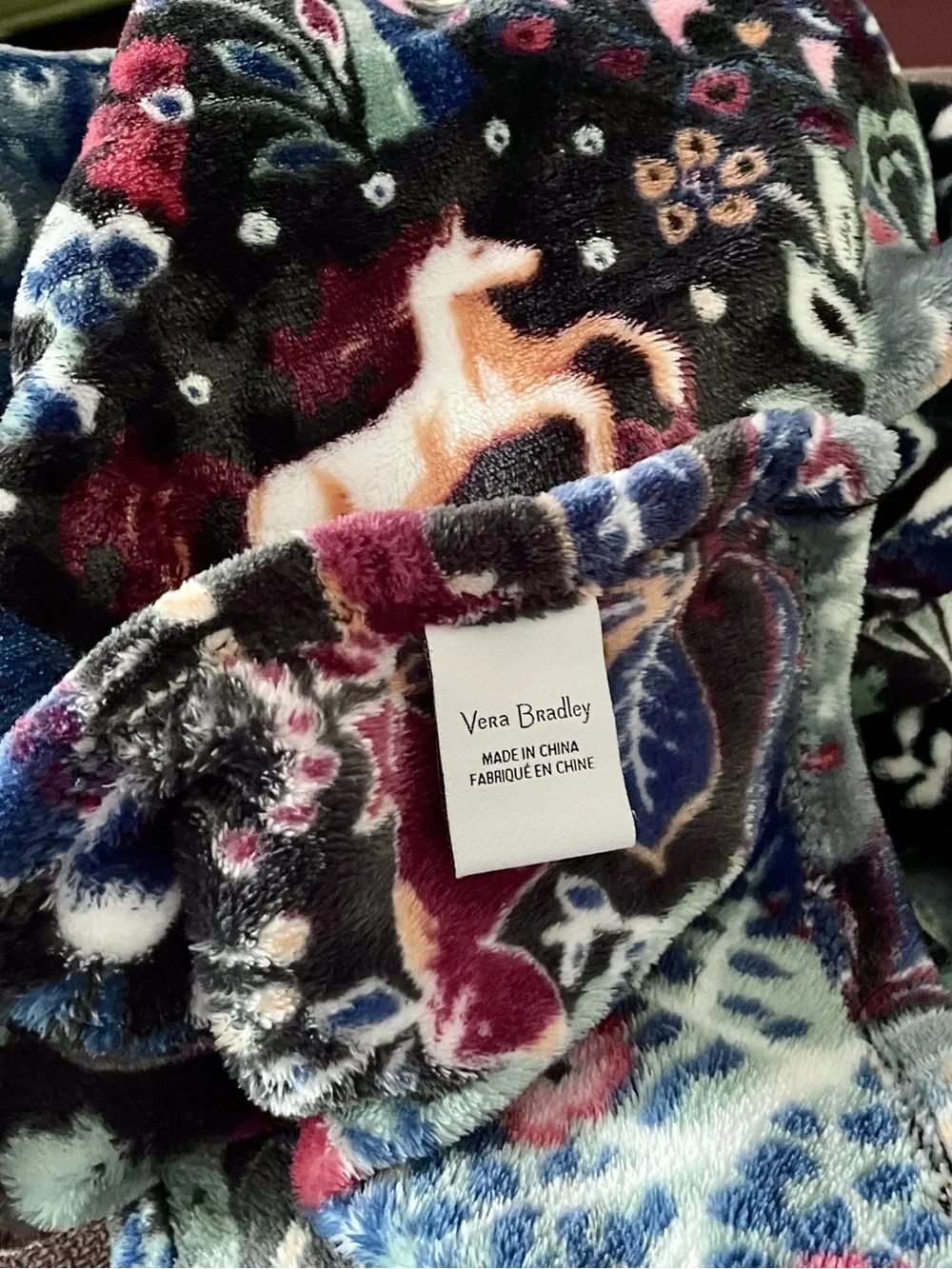 Vera Bradley “Enchantment” Vintage Plush Throw Blanket